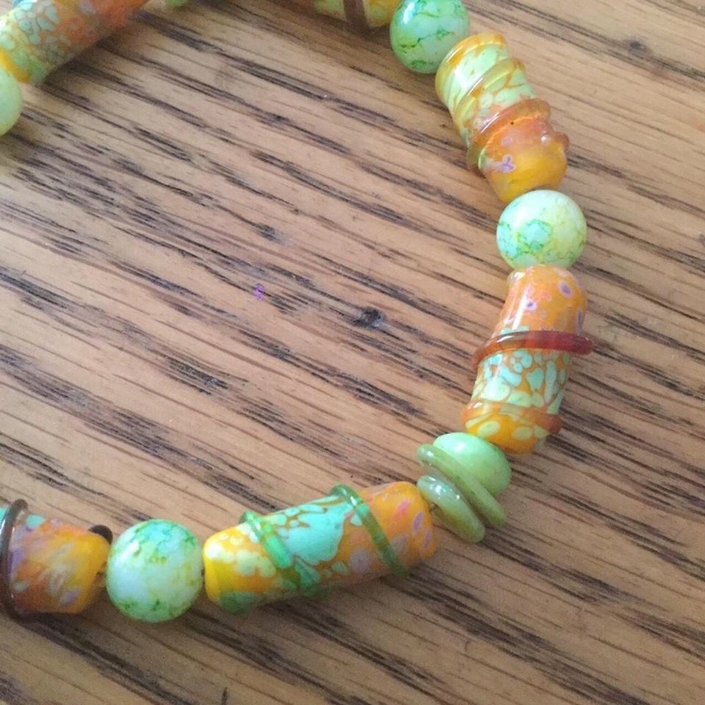 Bright art glass necklace